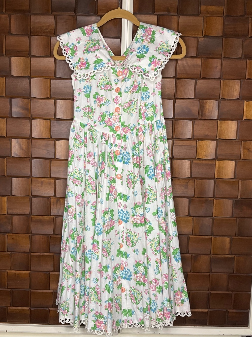 Vintage 100% Cotton Mousefeathers Girls Floral Prairie COttage Dress Size 12